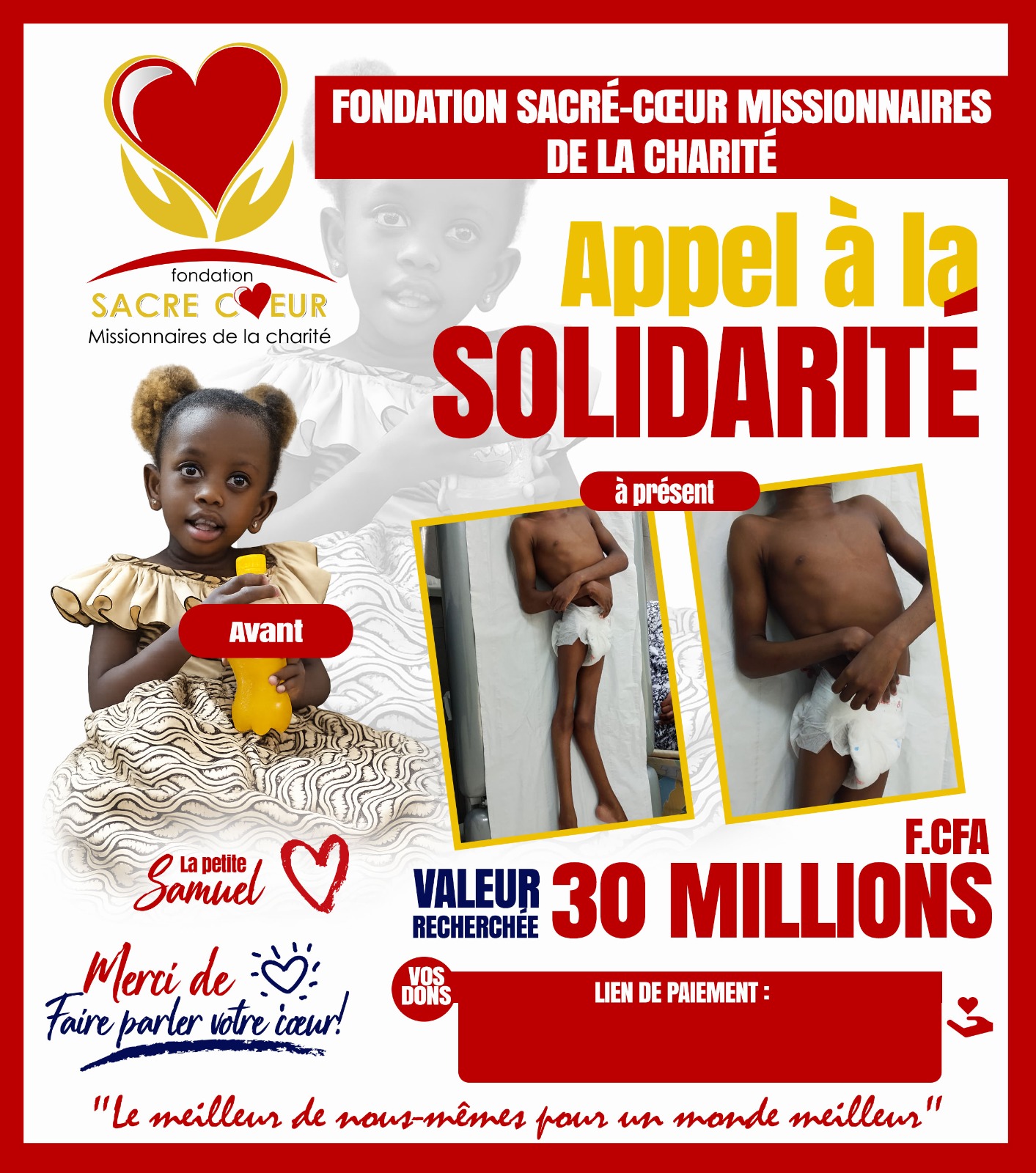 Appel à la solidarité pour la petite Samuel